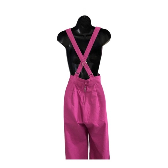 Sincerely Jules pink‎ khaki plunge front overalls jumper size small new - Picture 13 of 16